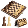 Peradix Jeu d'échecs Echiquier en Bois Magnétiques, Echec avec Double Reines, Échiquier de Voyage Pliables, Jouets et Cadeaux de
