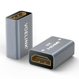 VCELINK Coupleur HDMI 2.1 8K 60Hz Femelle Femelle plaqué Or Arc HDR, 3D UHD | Rallonge HDMI Femelle Femelle Supporte 8K @60Hz 4K