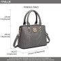 Miss Lulu Petit Sac à Main Femme, Sacs à Porté Épaule en Simili Cuir avec Texture de Litchi, Sacs Bandoulière, Sac Besace avec L