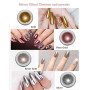 6 Poudre Chrome Ongle, Paillette Ongles Nail Art avec Effet Miroir, Laser Poudre à Ongles, Pearl Effect Powder pour Glazed Donut