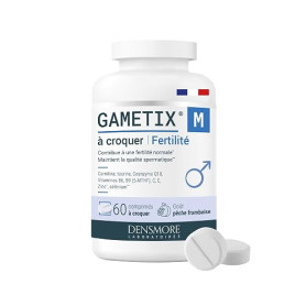 Densmore GAMETIX M à croquer - Fertilité Homme - Zinc, Sélénium - 1 mois | Zinc, Sélénium, Vitamines C, E, B6 et B9, Coenzyme Q1