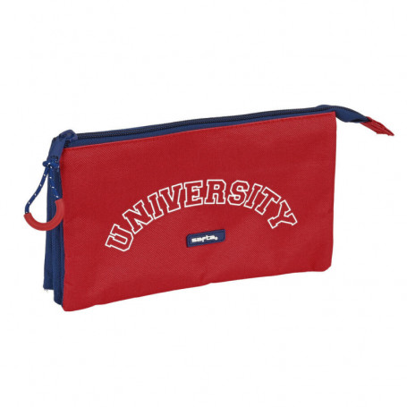 Trousse Fourre-Tout Triple Safta University Rouge Blue marine (22 x 12 x 3 cm) 20,99 €