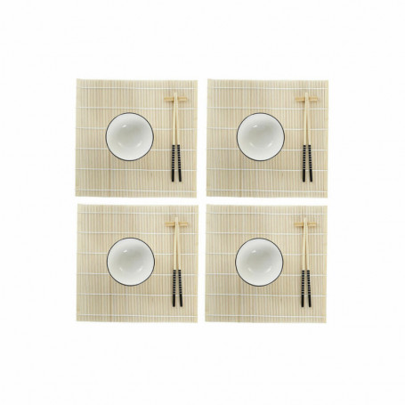 Set de sushi DKD Home Decor Blanc Bambou Grès (14,5 x 14,5 x 31 cm) 40,99 €