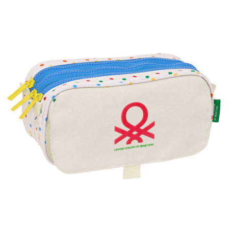 Trousse Fourre-Tout Triple Benetton Topitos Blanc (21,5 x 10 x 8 cm) 31,99 €