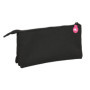 Trousse Fourre-Tout Triple Kappa Black and pink Noir (22 x 12 x 3 cm) 29,99 €