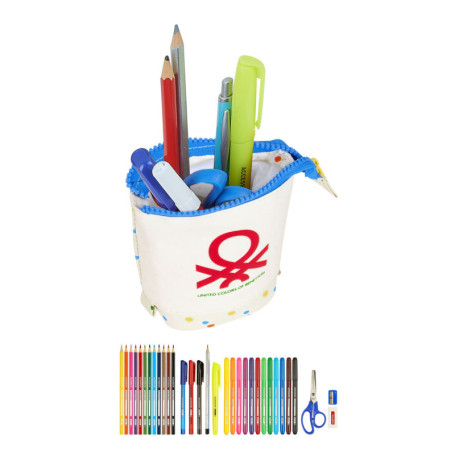 Trousse Scolaire avec Accessoires Benetton Topitos Blanc (8 x 19 x 6 cm) 36,99 €
